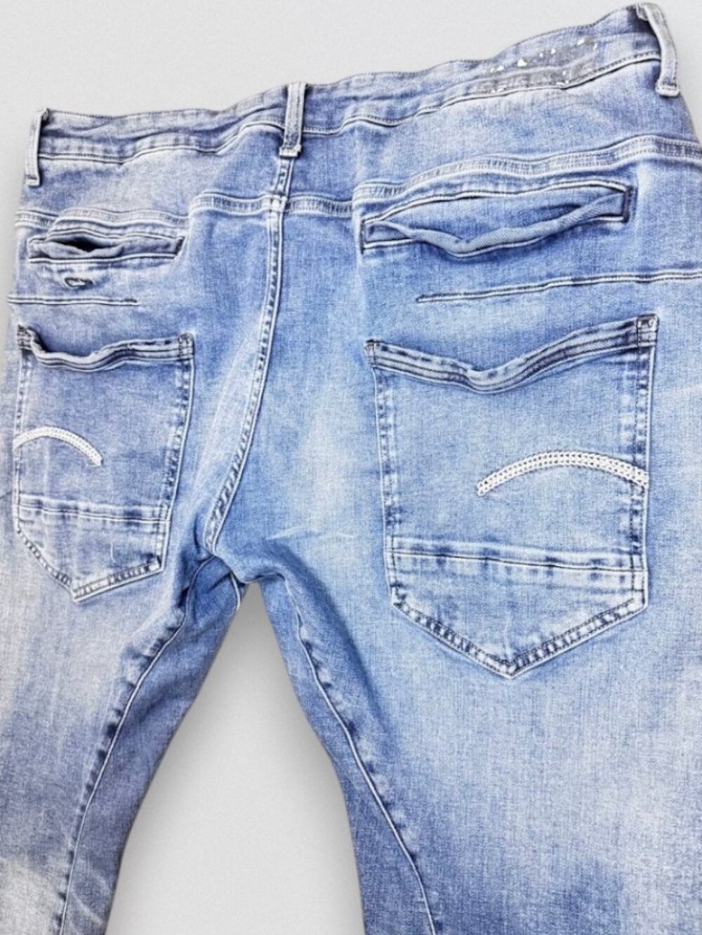 Men's Light Wash Skinny Stretch Jeans W40 L32 Faded Denim Casual - Picture 4 of 6